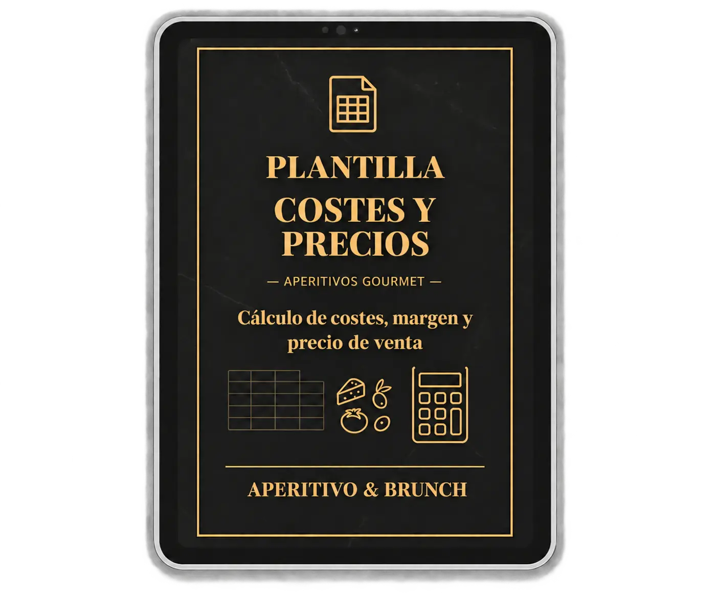 Portada de la plantilla de costes y precios