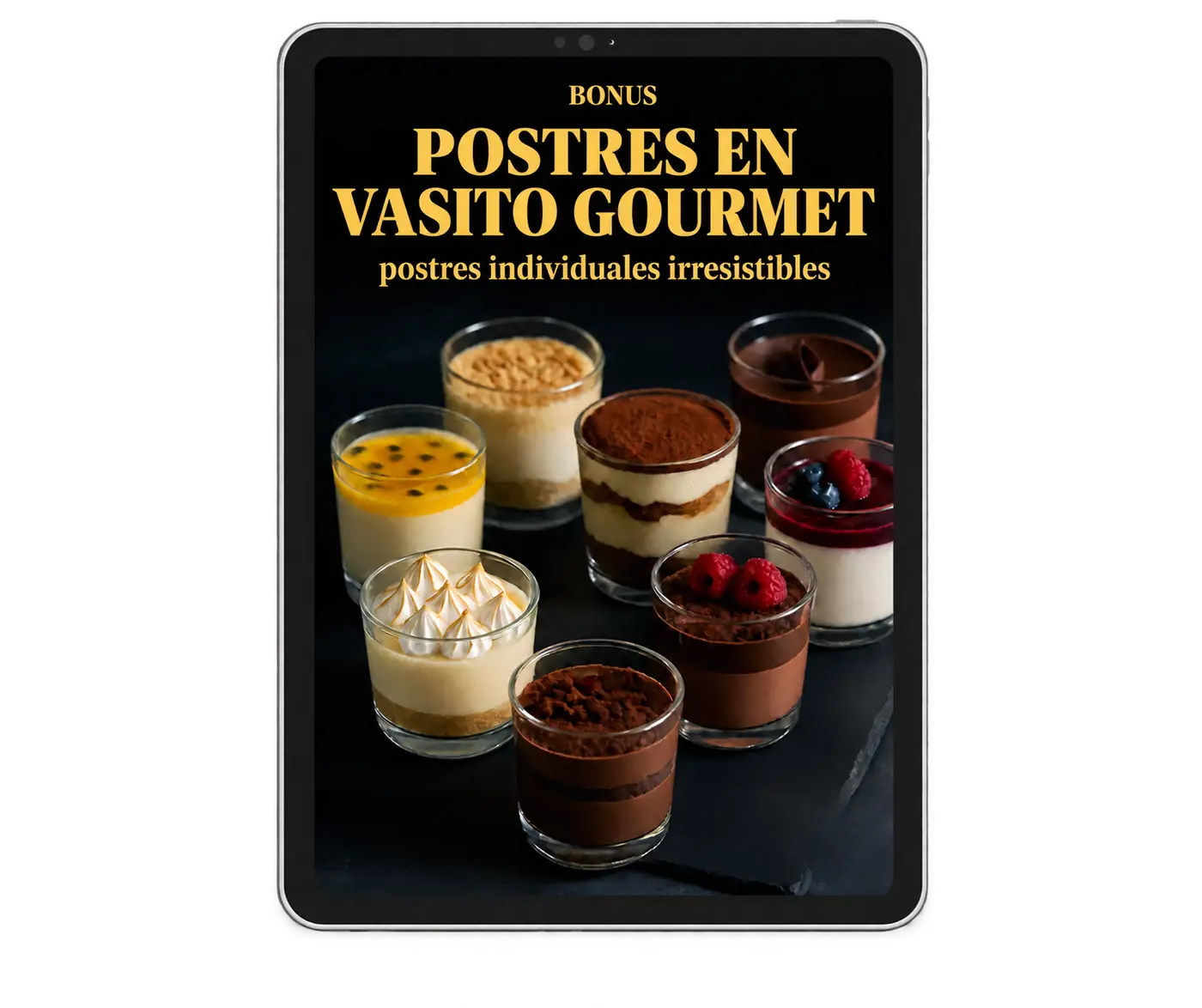 Portada de la guía de postres en vasito gourmet